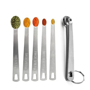 5er Set Edelstahl Messlöffel Set für flüssige und trockene Zutaten - Bild 1 von 2