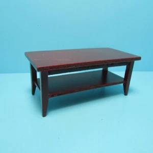 Dollhouse Miniature Living Room Modern Wood Coffee Table in Mahogany T2030 - Picture 1 of 1