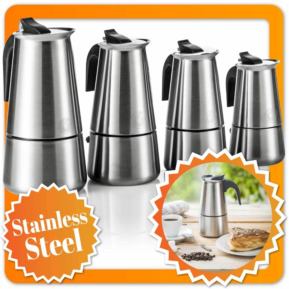 COFFEE FOX CoffeeFox Espressokocher Espressokanne Espressobereiter Kaffeebereiter Edelstahl