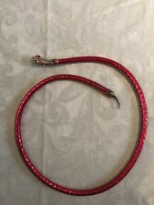 Vintage Designer DL AULD Company Red Mesh Snake Necklace / Belt 37"