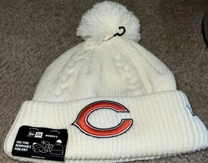 New Era NFL  Chicago Bears One Time Removable Pom Pom Knit Hat Beanie Womens - Picture 1 of 2