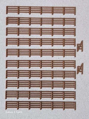 Fencing Railings Z Gauge New 10 Pack Brown 1:220 Scale Models Train Railway - Image 1 of 4