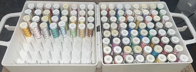 Lot of 96 Spools of SULKY 40 Rayon Thread 942 943 New & Partial with Carry Case - Image 1 of 4