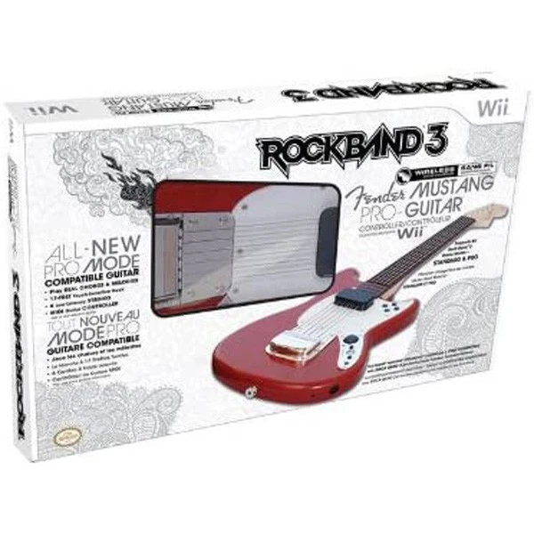 Rock Band 3 Red Wireless Fender Mustang WII Guitar Controller - Image 1 of 1