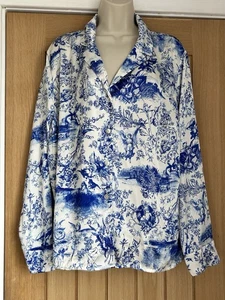 Stunning Satin Shirt Angels Cherub Romantic Print With Tags 14-16 Primark - Picture 1 of 11