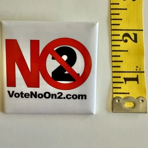 Vote NO on 2 Button/Pin/2 Inches Square/Excellent++ - Picture 1 of 1