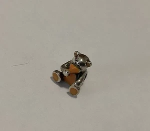 Miss Chamilia Authentic Sterling Silver Teddy Bear With Orange Enamel (25) - Picture 1 of 3