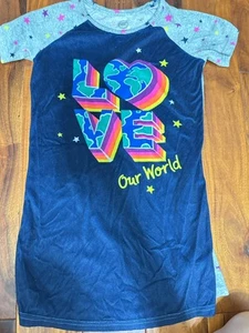Girls Wonder Nation Nightgown Sleep Shirt Dress Soft Earth Blue Stars Size 7/8 - Picture 1 of 2