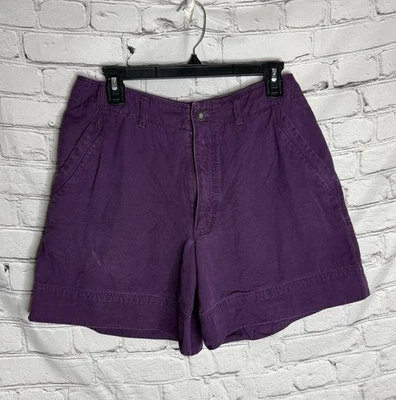Patagonia Vtg 90s Wm’s Cotton High Rise Stand Up Shorts Purple Size 14 - Image 1 of 4