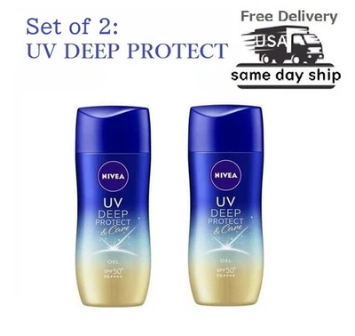 Vendedor de EE. UU.: NIVEA Deep Protect & Care Gel 80 ml protector solar japonés FPS50+ x 2 piezas Foto 1 de 4
