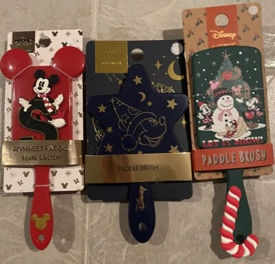 Disney Mickey Lot Of 3  Paddle Brushes  New - Image 1 of 3