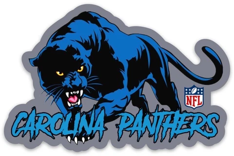 Carolina Panthers PANTHER on the Prowl Scratched Word Logo Type Die-Cut MAGNET Cover