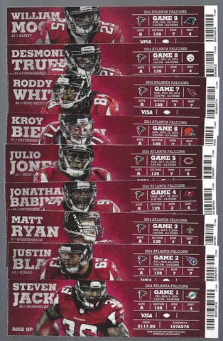2014 NFL ATLANTA FALCONS FULL FOOTBALL TICKETS - STEELERS SAINTS BROWNS BEARS Cover