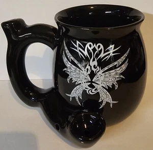 Black Ceramic Stoner Wake And Bake Mug - Picture 1 of 2
