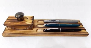 MINI Ink blotter & triple pen stand desk top ink fountain pen dip paper holder - Picture 1 of 9
