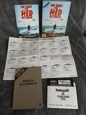 The Hunt For Red October Datasoft 1984 PC 5.25 w/ box, manual - Image 1 of 4