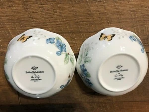 Lenox China Farfalla Giardino Zuppiera Cereali Insalatiera Set Coppia Ottime Condizioni - Foto 1 di 3