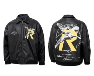 Represent Leather Jacket Angel Warrior R Printed - Picture 1 of 14