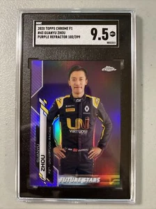 2020 Topps Chrome Formula 1 F1 Purple /399 RC Guanyu Zhou SGC 9.5 Refractor #43 - Picture 1 of 2