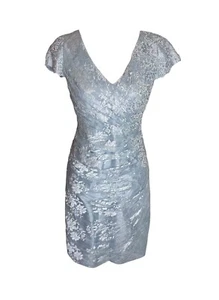 John Charles Pale Blue Lace Mother Of The Bride Groom Dress Size 10 Occasion VGC - Picture 1 of 5