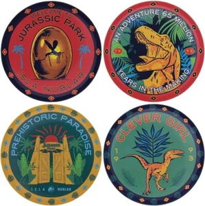 Jurassic Park Coaster Set 4-Pack - Embossed Metal Coasters - Bild 1 von 7