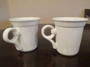 Coronado White Nancy Calhoun MUG Set of 2 Portugal Ceramic SEE NOTE - Picture 1 of 11