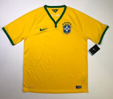 Nike Mens Authentic 2014 World Cup Soccer Jersey Brazil Brasil Yellow Size L