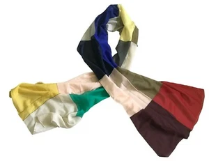 Paul Smith Ladies Scarf | Silk | Multi Colour Block | Length 250 x 60cm 🧣 - Picture 1 of 4