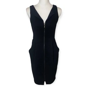 Eva Franco Anthropologie 100% Wool Black Sleeveless Dress 2 - Picture 1 of 7