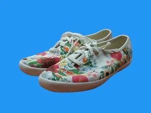 KEDS Rifle Paper Co Wild Rose Damen Größe 8 Blumenmuster weiß Canvas Schuh/Slipper. - Bild 1 von 11