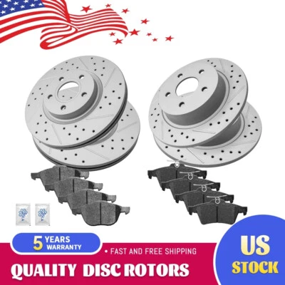 Rotores de freno de disco delanteros traseros y pastillas de cerámica para Ford Escape C-max 2013-2016 2,5 L Foto 1 de 4