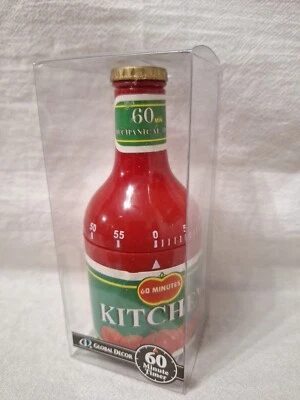 Mechanical Kitchen Timer Tomato Ketchup Design 60 Mins Duration Novelty Timer  - Image 1 of 4