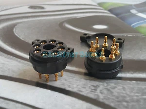 2x Presa tubo oro CMC bachelite 8 pin 6550 7199 EL34 EL37 GZ32 GZ34 KT66 - Foto 1 di 5