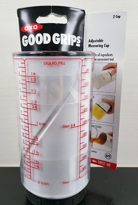 OXO Good Grips Adjustable Measuring 2 Cup Easy Pour Liquid Dry Ingredients NEW - Image 1 of 4