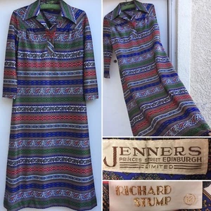 Vintage Richard Stump Dress Jenners Princes Street Edinburgh Sz 12 Paisley - Picture 1 of 12