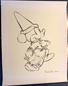 Original Silkscreen Litho Of Mickey Mouse, Classic Animated Film Fantasia, 1940 - Picture 1 of 5