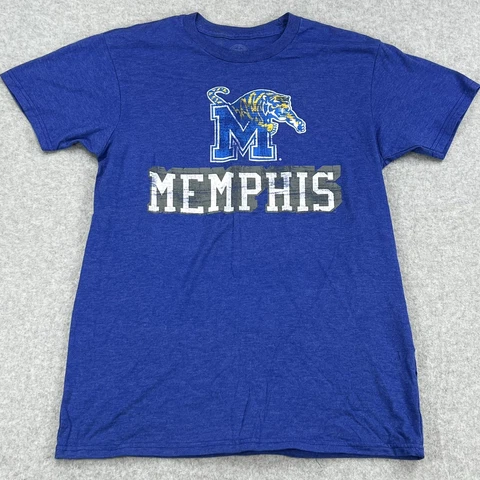 Memphis Tigers Shirt Mens Medium Blue Rivalry Threads Distressed Graphic Tee Cover