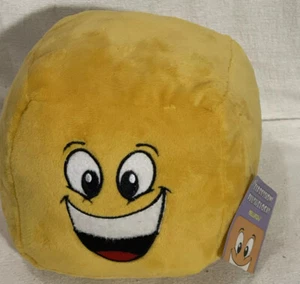 Kelly Toy 6" EMOJI PLUSH BLOCKS SMILING Stuffed Toy Yellow With Tag - Picture 1 of 6
