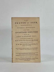 Samuel Fothergill / Prayer of Agur Illustrated in Funeral Discourse 1784 - Imagen 1 de 1