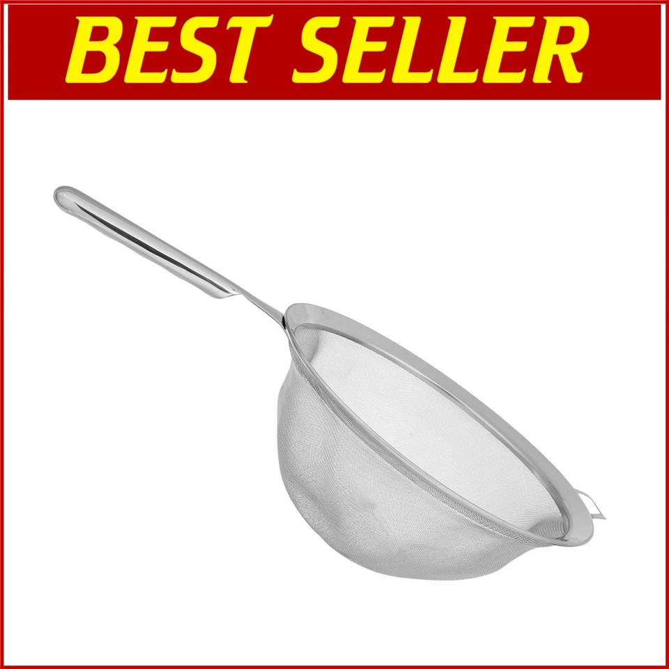 Solid 10" KRONA Double Mesh Strainer with Comfortable Handle & Mirrored Rim - Image 1 of 4