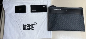 Montblanc Black Embossed Leather M_Gram 4810 Medium Pouch Monogram Money Bag - Bild 1 von 2