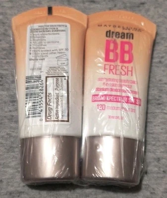2 Maybelline Dream BB Skin Hydrating Beauty Balm #120 Medium  SheerExp 04/25 - Image 1 of 2
