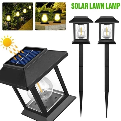2PC Solar Pathway Lights Outdoor Garden Stake Patio Landscape Lawn Walkway Lamp - Image 1 of 4