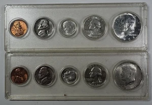 1964 US Mint Silver Set P&D in Plastic Littleton Holders - Picture 1 of 2