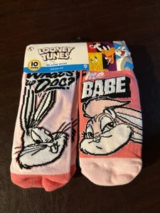 NEU Looney Tunes 10er-Pack unsichtbare Damensocken Größe 4-10 - Bild 1 von 2