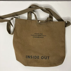 Inside Out Canvas Tote Bag Brown - Picture 1 of 5