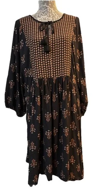 Knox Rose Boho Empire Waist Cottage Core Floral Print Long Sleeve Dress Size XL - Image 1 of 4