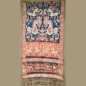 Mid 20th Cent. Handwoven Table Runner / Wall Hanging Ikat Sumba 230cm Indonesia - Picture 1 of 4