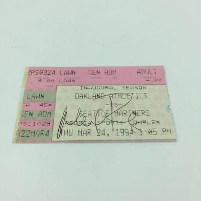 Alex Rodriguez Signed First Ever Professional Game Debut Ticket 3/24/1994 JSA  - Image 1 of 4