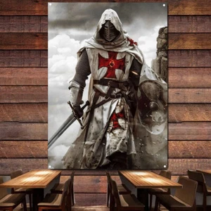 Crusaders Flag Retro Knights Templar Tapestry for Home Wall Decor Art Collection - Picture 1 of 5